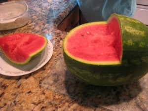 watermelon in two pieces