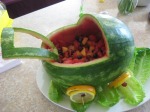 Fruit salad bowl for a baby shower